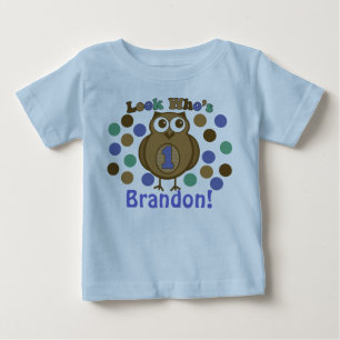 T-shirt Pour Bébé Regardez qui est 1 Chouette première chemise d'ann