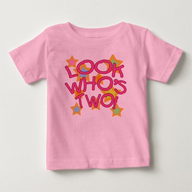 T-shirt Pour Bébé Regardez qui est deux ! (Devant)