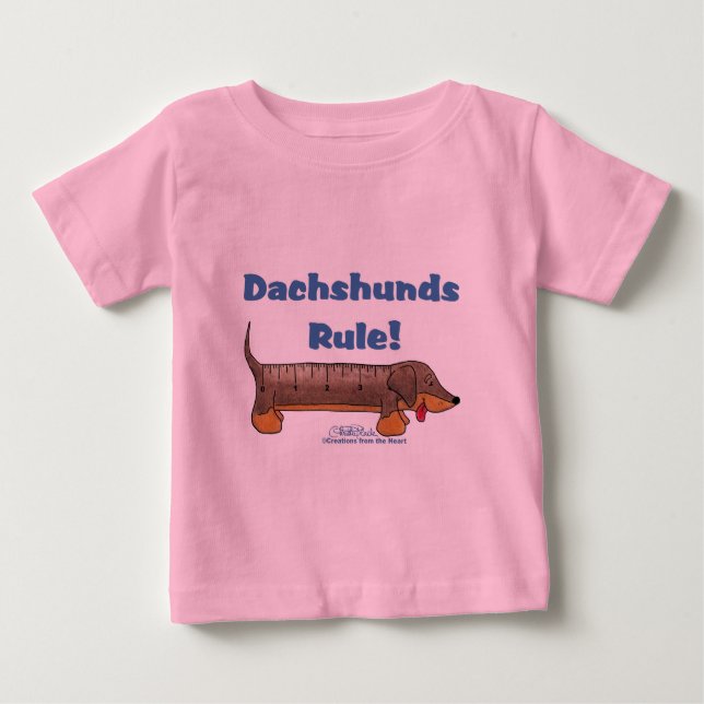 T-shirt Pour Bébé Règle Dachshunds (Devant)