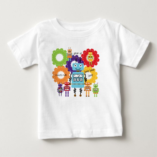 T-shirt Pour Bébé Règle des robots (Devant)