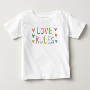 T-shirt Pour Bébé Règles magiques d'amour avec des coeurs