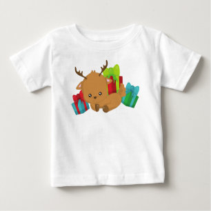 T-shirt Pour Bébé Reindeer de Noël, Reindeer mignonne, Cadeaux, Prés