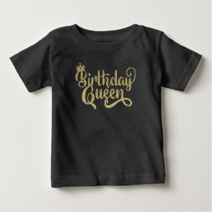 T-shirt Pour Bébé Reine d'anniversaire Joyeux Anniversaire Fête Drôl