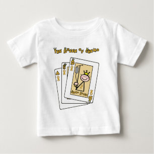 T-shirt Pour Bébé Reine de chimio - ruban d'or de Cancer d'enfance