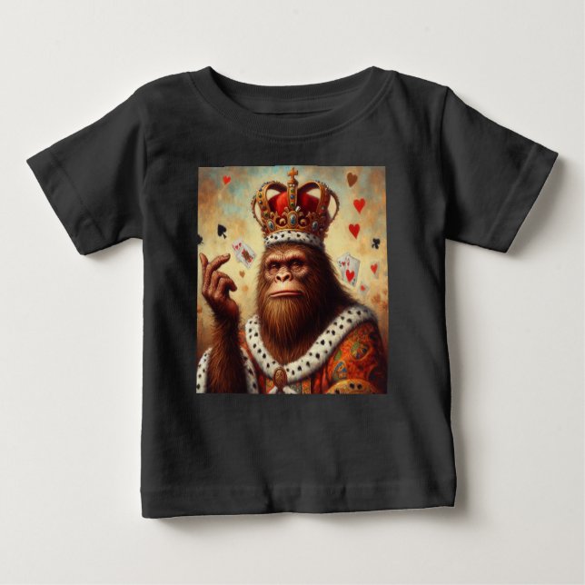 T-shirt Pour Bébé Reine des Coeurs de Bigfoot (Devant)