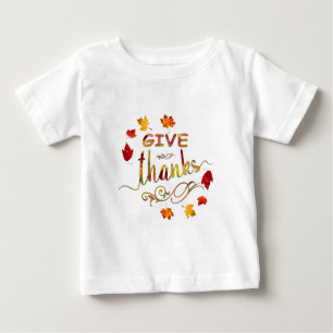 T-shirt Pour Bébé Remercier Automne Russe Thanksgiving Monogramme