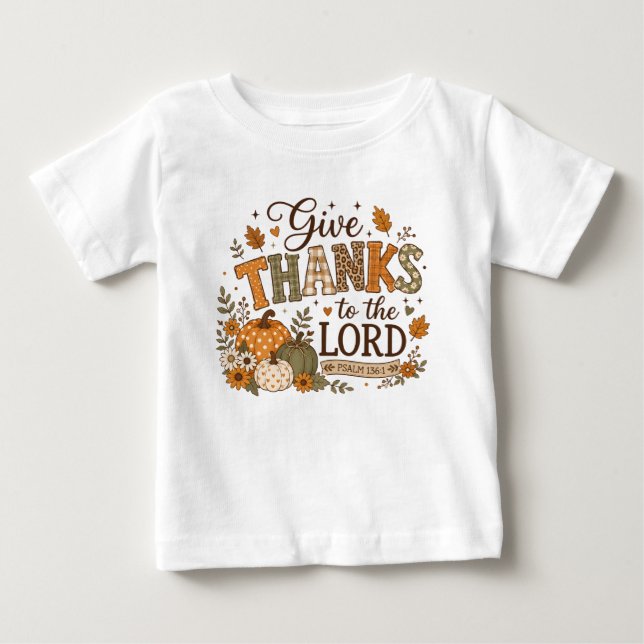 T-shirt Pour Bébé Remerciez le potiron de Thanksgiving (Devant)
