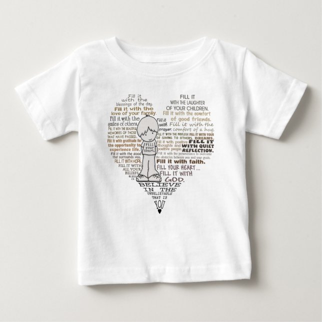 T-shirt Pour Bébé Remplissez votre coeur (Devant)