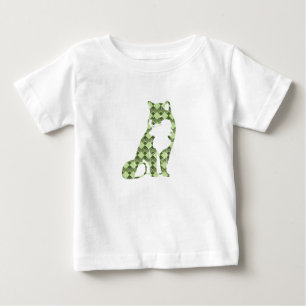 T-shirt Pour Bébé Renard à carreaux verts et diamants