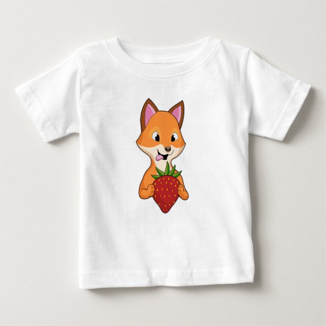 T-shirt Pour Bébé Renard avec fraise (Devant)
