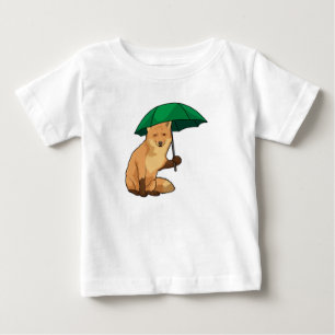 T-shirt Pour Bébé Renard avec parapluie