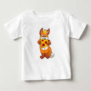 T-shirt Pour Bébé Renard avec pizza