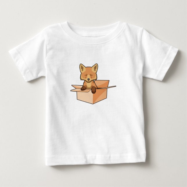 T-shirt Pour Bébé Renard comme bébé dans la boîte (Devant)