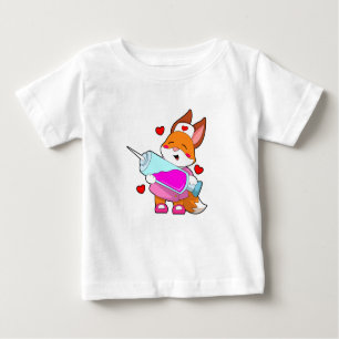 T-shirt Pour Bébé Renard comme infirmière avec seringue