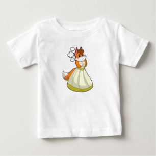 T-shirt Pour Bébé Renard comme mariée avec une robe de mariée.PNG