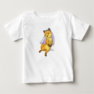 T-shirt Pour Bébé Renard comme mariée avec voile