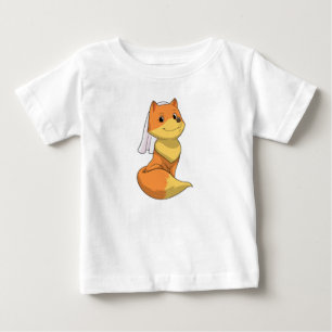 T-shirt Pour Bébé Renard comme mariée avec voile