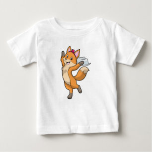 T-shirt Pour Bébé Renard comme mariée avec Voile & Coeur