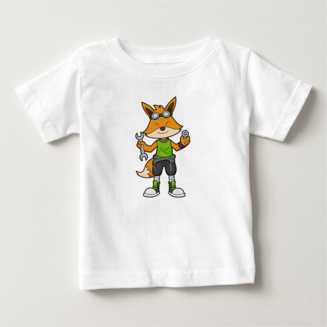 T-shirt Pour Bébé Renard comme Mécanique avec clé & noix (Devant)