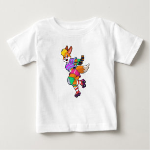 T-shirt Pour Bébé Renard comme Patineur Inline avec Patinage Inline