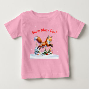 T-shirt Pour Bébé Renard de Noël Tellement Amusant Vacances d'Hiver
