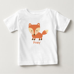 T-shirt Pour Bébé Renard des Bois Orange Mignon pour Bébés