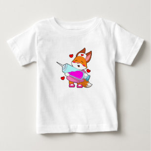T-shirt Pour Bébé Renard en infirmière avec seringue