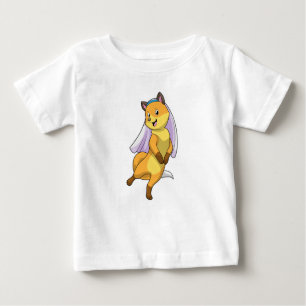 T-shirt Pour Bébé Renard en mariée avec Voile