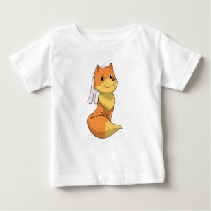 T-shirt Pour Bébé Renard en mariée avec Voile