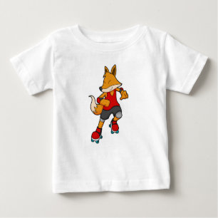 T-shirt Pour Bébé Renard en patinage avec roulettes
