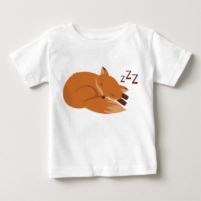 T-shirt Pour Bébé Renard endormi (Devant)
