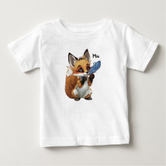 T-shirt Pour Bébé Renard Fantaisiste avec une Plume