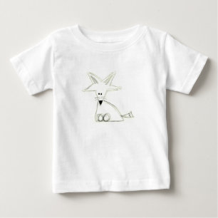 T-shirt Pour Bébé renard gribouillage noir blanc gris simple dessin 