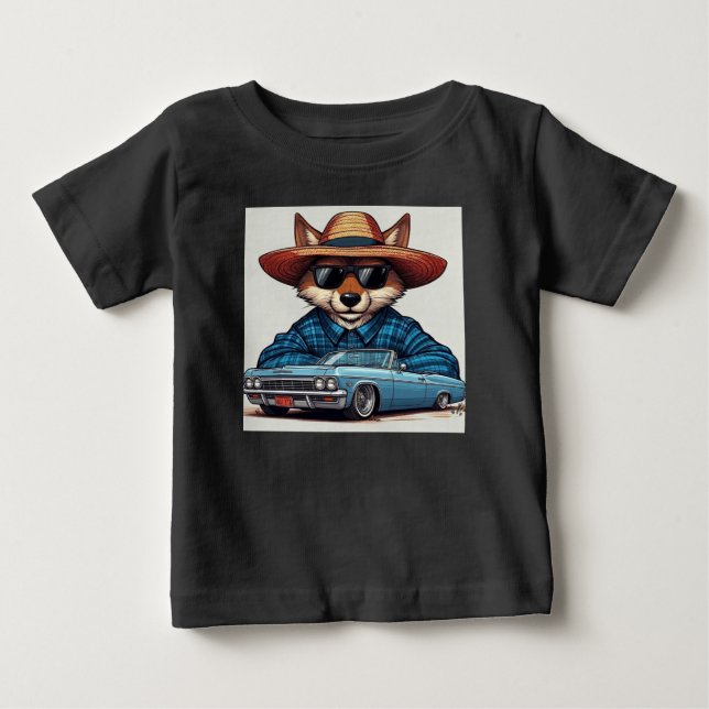 T-shirt Pour Bébé Renard Lowrider (Devant)