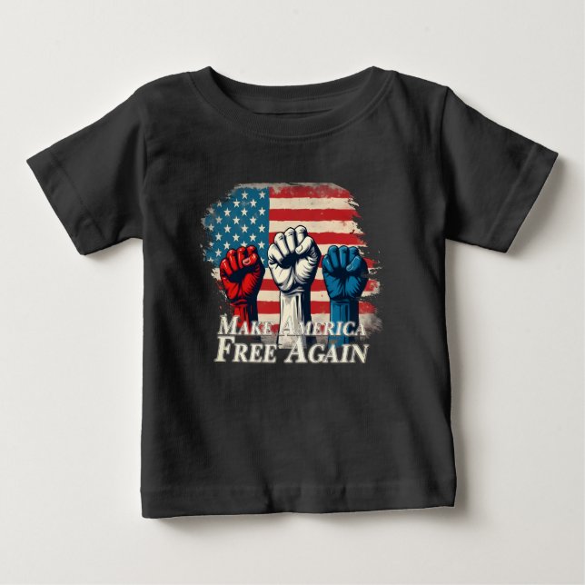 T-shirt Pour Bébé Rendre l'Amérique libre à nouveau (Devant)