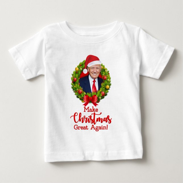 T-shirt Pour Bébé Rendre Noël à la grandeur Trump MAGA cadeau amusan (Devant)