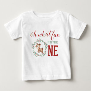 T-shirt Pour Bébé Renne de Noël 1er Anniversaire
