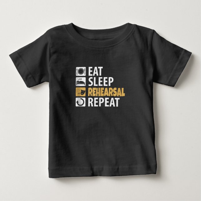 T-shirt Pour Bébé Répétition de la répétition du sommeil - Citations (Devant)
