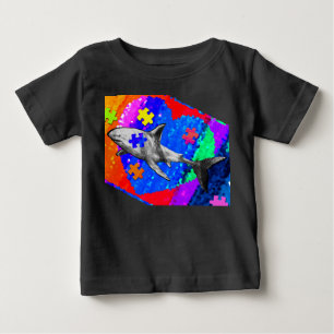T-shirt Pour Bébé Requin autiste