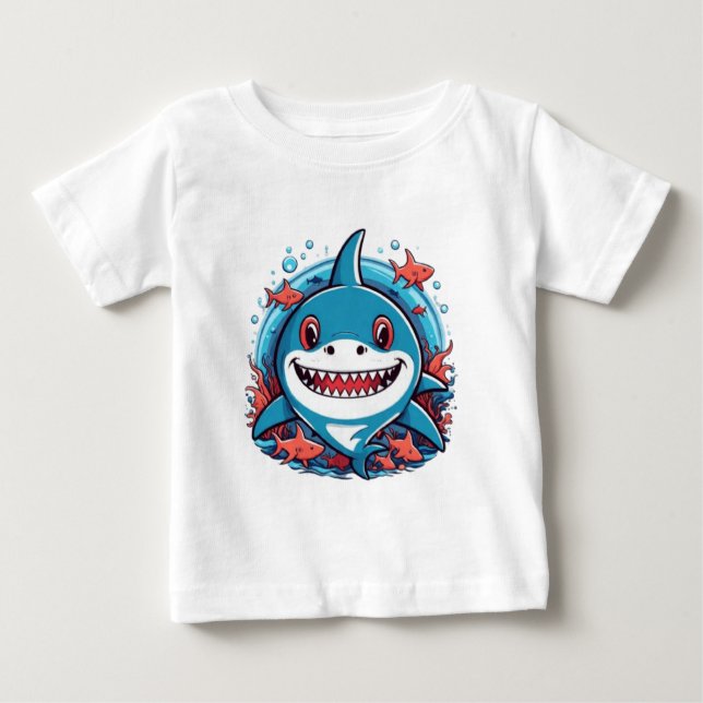 T-shirt Pour Bébé Requin mignon (Devant)