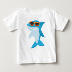 T-shirt Pour Bébé Requin mignon, Requin Cool, Requin Aux Lunettes De