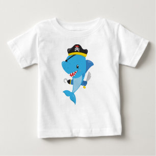 T-shirt Pour Bébé Requin pirate, Requin mignon, Petit Requin, Requin