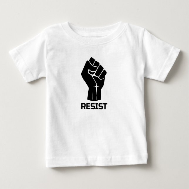 T-shirt Pour Bébé Résiste avec poing - en noir (Devant)