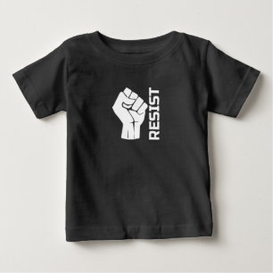 T-shirt Pour Bébé Résister avec le poing - en blanc 0002