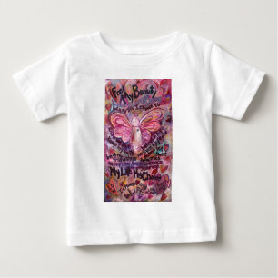 T-shirt Pour Bébé Ressentez ma beauté Ange du cancer rose rose