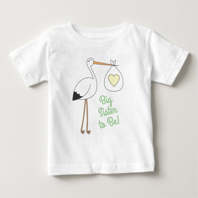 T-shirt Pour Bébé Ressort du Baby shower de cigogne (Devant)