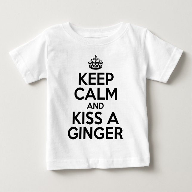 T-shirt Pour Bébé Reste calme et embrasse un Ginger (Devant)
