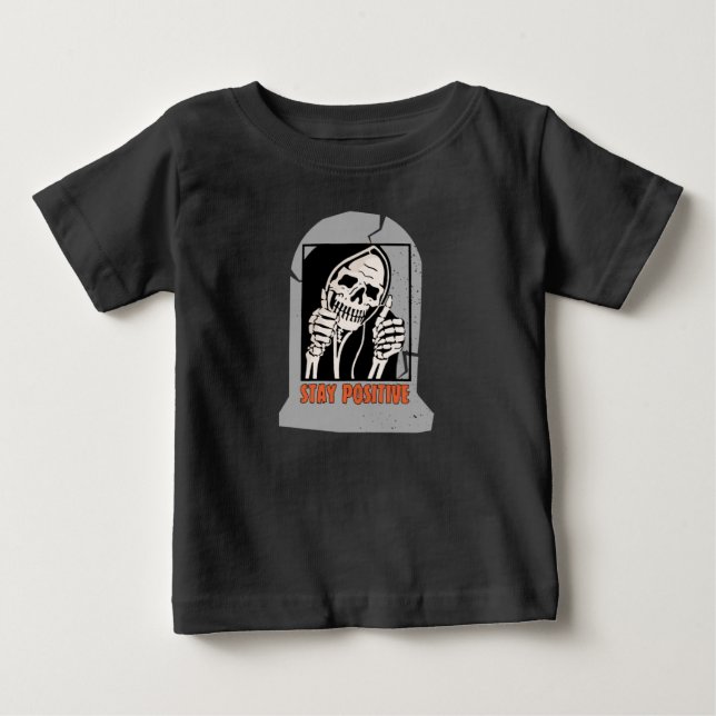 T-SHIRT POUR BÉBÉ RESTE POSITIVE SKELETON (Devant)
