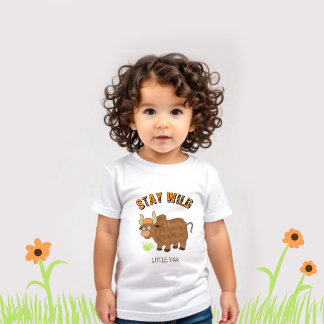T-shirt Pour Bébé Reste Sauvage Petit Yak