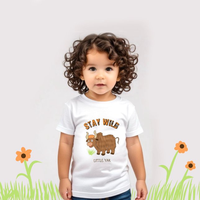 T-shirt Pour Bébé Reste Sauvage Petit Yak (Créateur téléchargé)